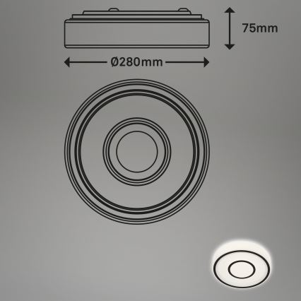 Briloner - LED-Deckenleuchte SIRKEL LED/12W/230V schwarz