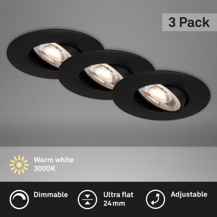 Briloner - SET 3x Dimmbare LED-Leuchte für das Badezimmer LED/4,9W/230V IP23