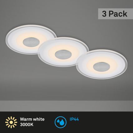 Briloner - SET 3x LED-Deckenleuchte für das Badezimmer LED/6W/230V IP44 Chrom