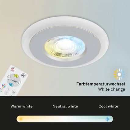 Briloner - SET 3x LED RGBW Dimmbare, abgehängte Badezimmer-Deckenleuchte LED/5W/230V 3000-6500K IP44 + Fernbedienung