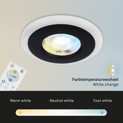 Briloner - SET 3x LED RGBW Dimmbare, abgehängte Badezimmer-Deckenleuchte LED/5W/230V 3000-6500K IP44 + Fernbedienung