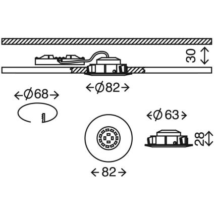 Briloner 7296-011 - Dimmbare LED-Einbauleuchte für Badezimmer ATTACH LED/6,5W/230V IP23 anthrazit