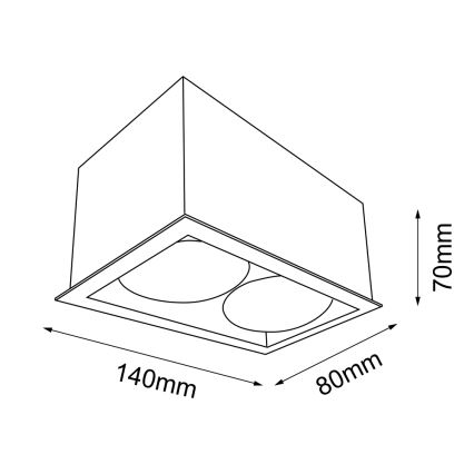 Brosline - Deckenspot 2xGU10/10W/230V weiß