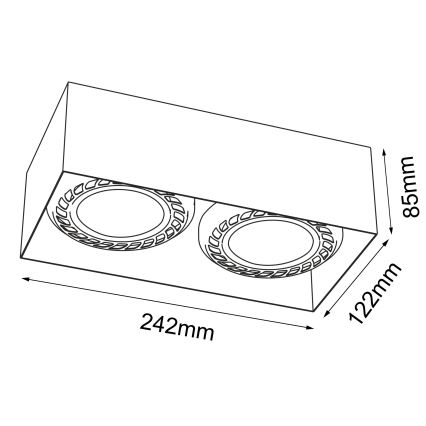 Brosline - Spotleuchte 2xGU10/18W/230V schwarz