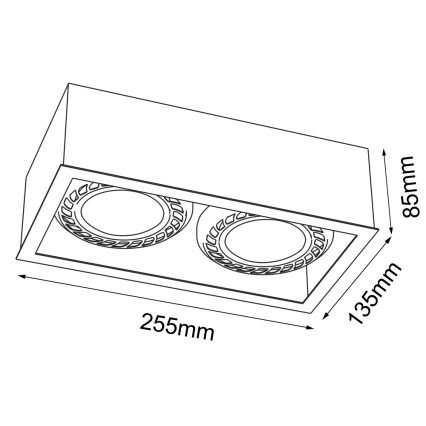 Brosline - Deckenstrahler 2xGU10/18W/230V weiß