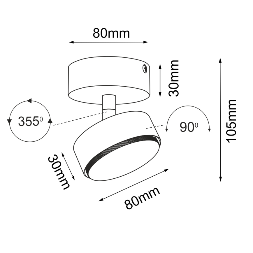 Brosline - Spotleuchte 1xGX53/9W/230V weiß