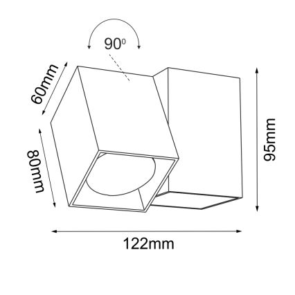 Brosline - Wand-Spot 1xGU10/10W/230V weiß