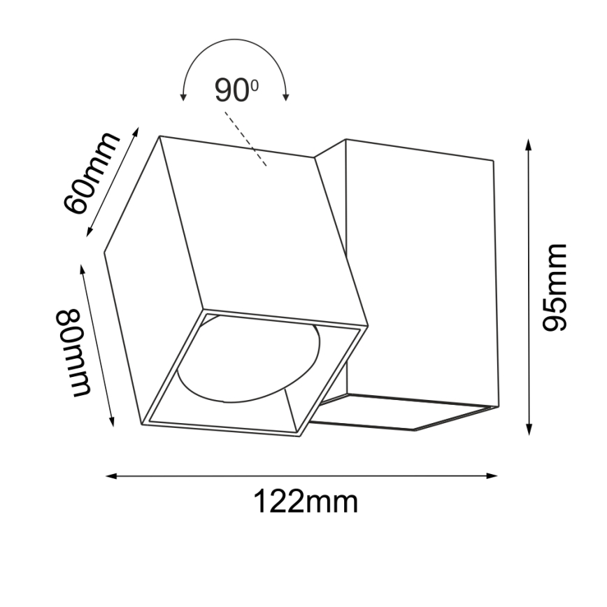 Brosline - Wand-Spot 1xGU10/10W/230V weiß