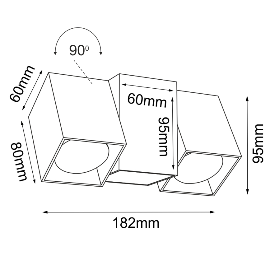 Brosline - Wandspot 2xGU10/10W/230V weiß