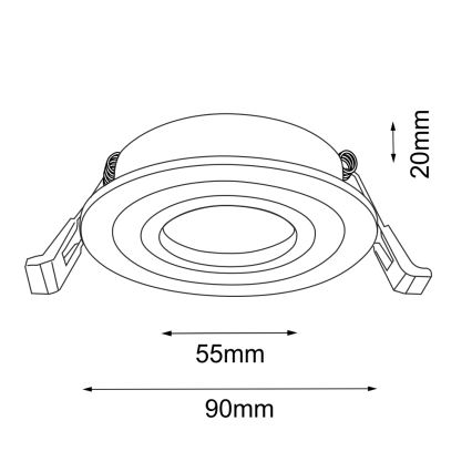 Brosline - Einbauleuchte 1xGU10/10W/230V schwarz