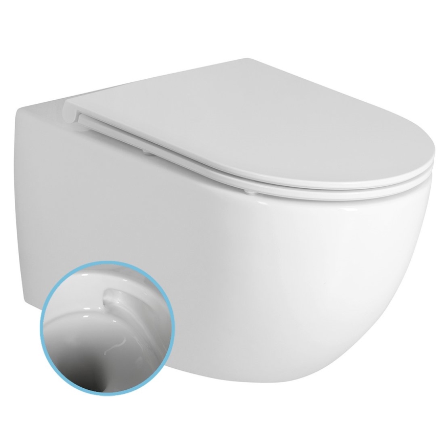 Bruckner - Hängendes WC Vortex Rimless FULDA Keramik/Weiß