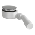 Bruckner - Siphon für Duschwanne niedrig DN40/50 weiß/poliert Edelstahl