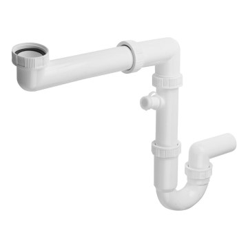 Bruckner - Spülbecken-Siphon mit Abzweig DN40 weiß