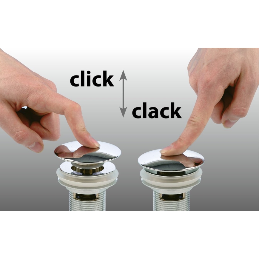 Bruckner - Waschbeckenablauf CLICK-CLACK d 6,3 cm Edelstahl