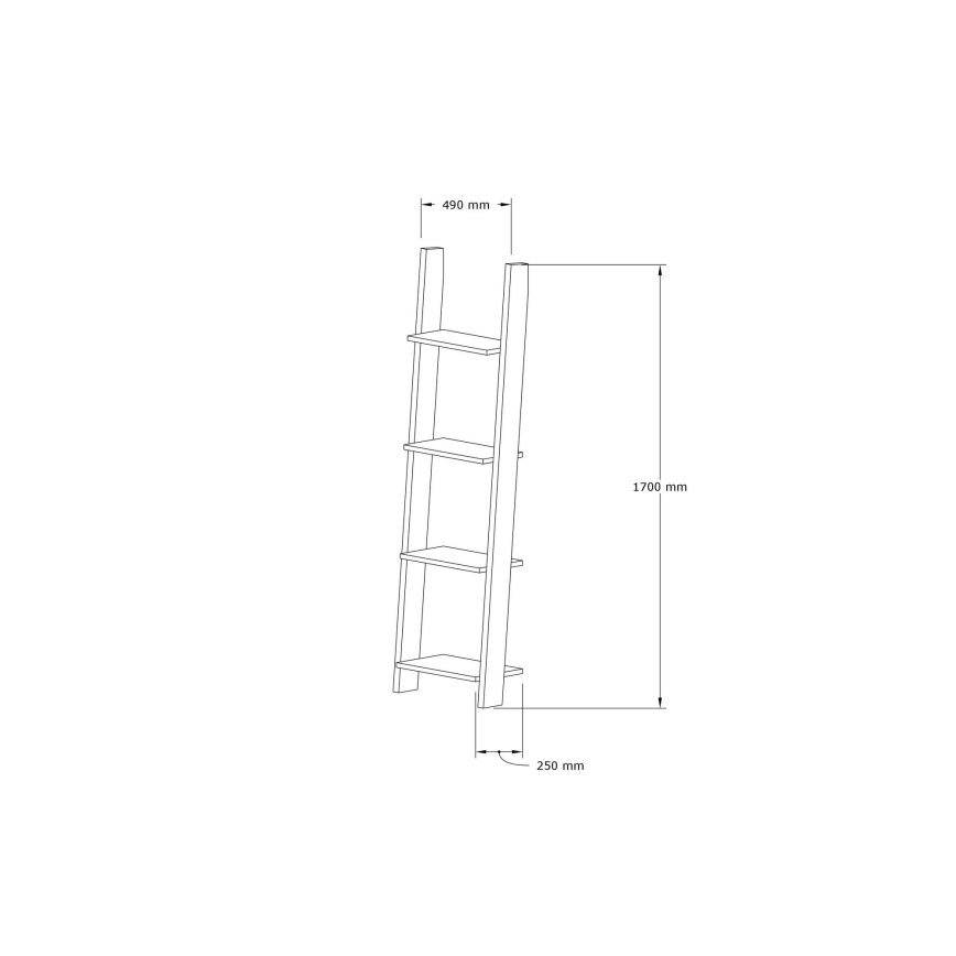 Bücherregal FAYKO 170x49 cm beige/weiß