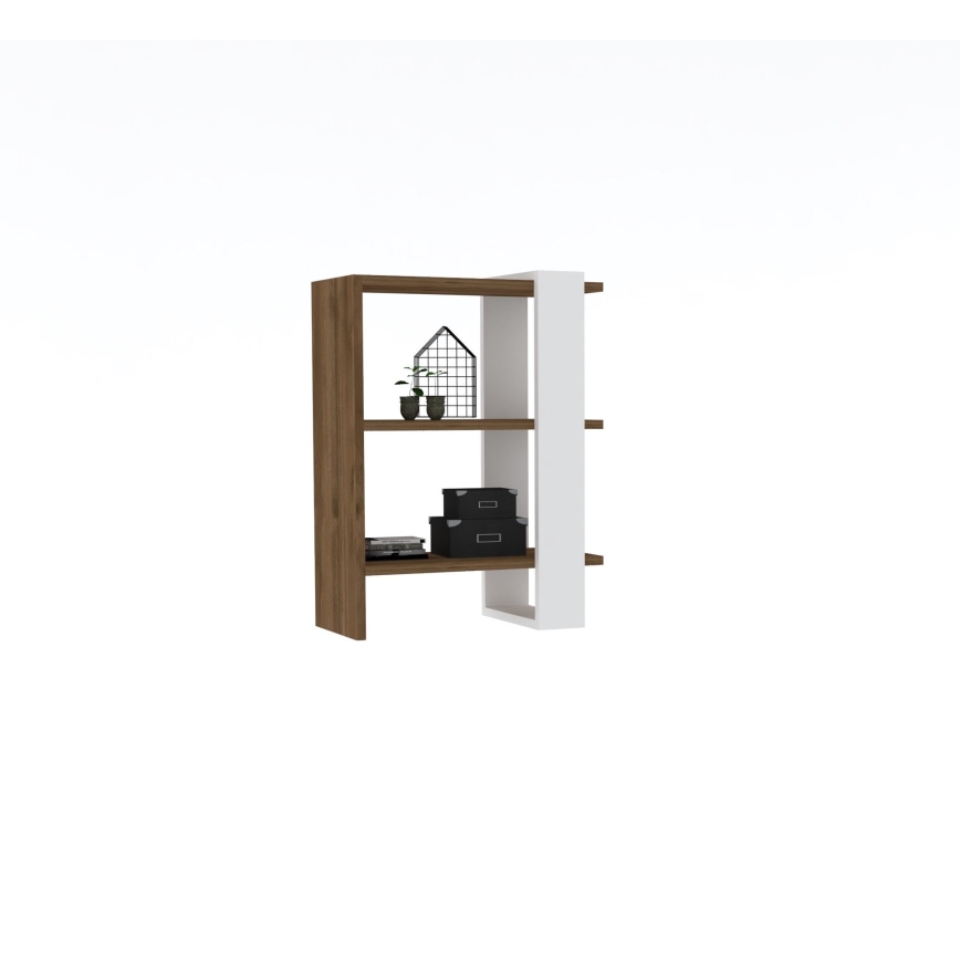 Bücherregal GAYE 70x51,8 cm weiß/braun