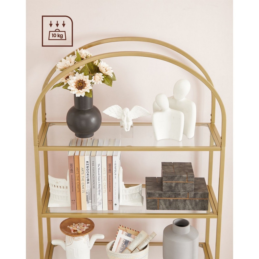 Bücherregal GLASY 83x184x30 cm, goldfarben