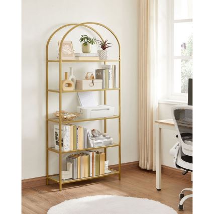 Bücherregal GLASY, goldfarben