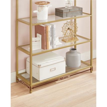 Bücherregal GLASY, goldfarben