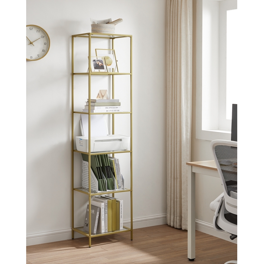 Bücherregal GLASY in Gold