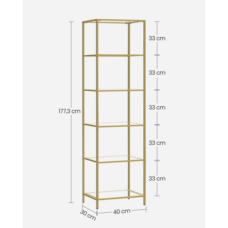 Bücherregal GLASY in Gold