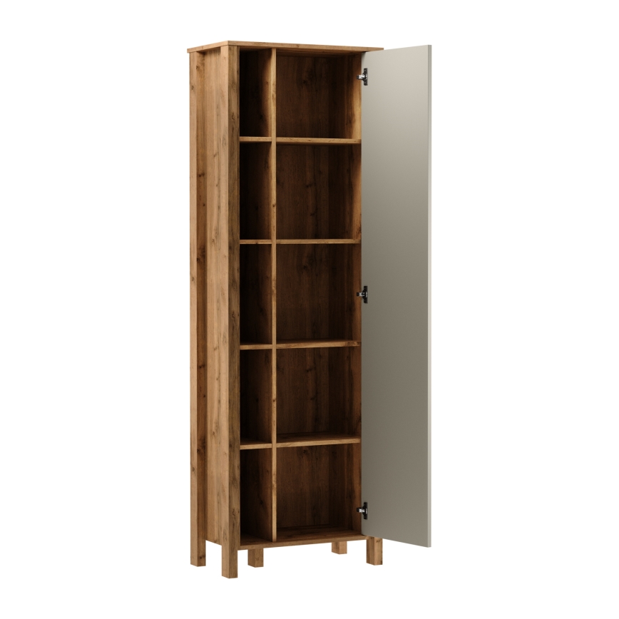 Bücherregal MENTA 66 x 200 x 37 cm Eiche Wotan/Grau