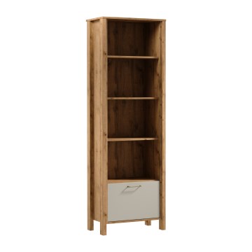 Bücherregal MENTA 66x200x37 cm Eiche Wotan/Grau