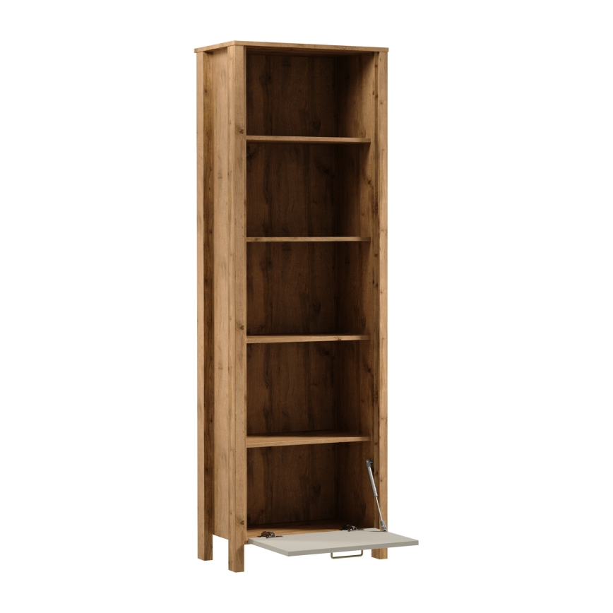 Bücherregal MENTA 66x200x37 cm Eiche Wotan/Grau