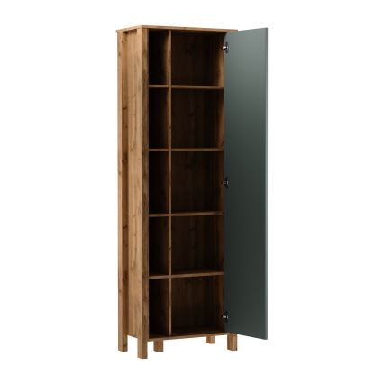 Bücherregal MENTA 66x200x37 cm Wotan-Eiche/Grün