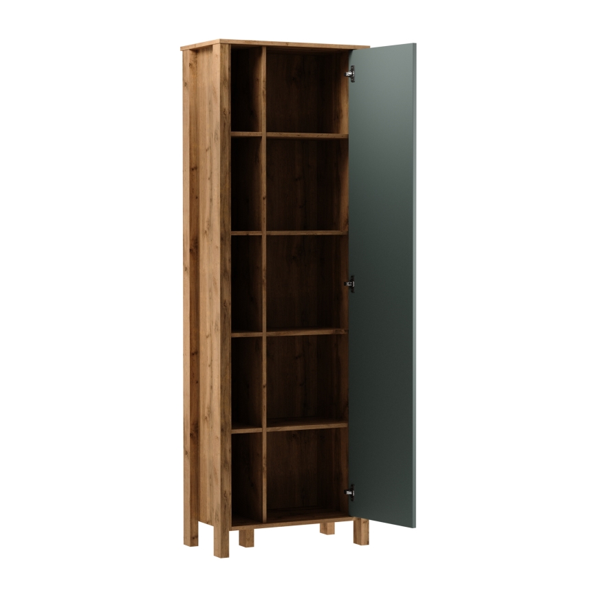 Bücherregal MENTA 66x200x37 cm Wotan-Eiche/Grün