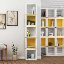 Bücherregal MULTI 167x32 cm weiß/gelb