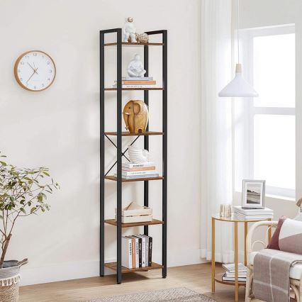 Bücherregal NAVARO 40x179x30 cm braun/schwarz