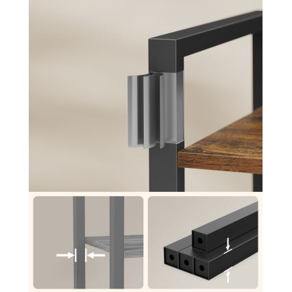 Bücherregal NAVARO braun/schwarz