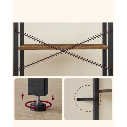 Bücherregal NAVARO braun/schwarz