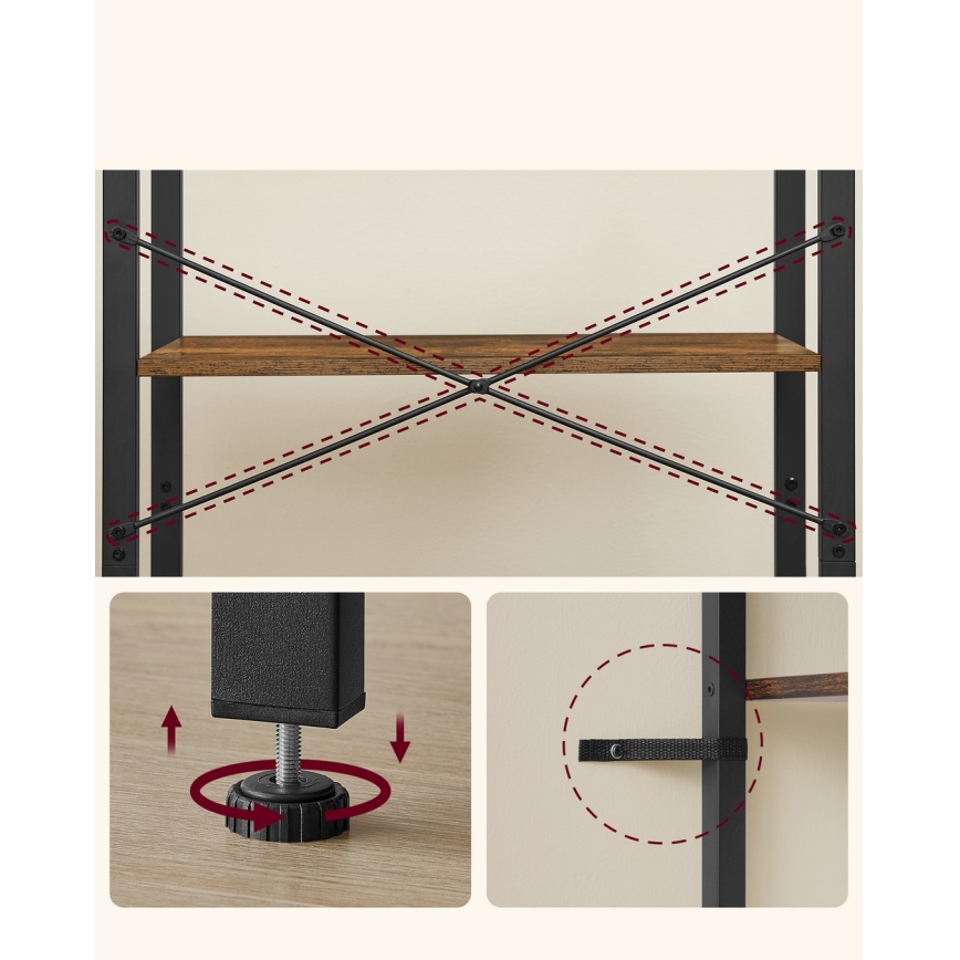 Bücherregal NAVARO braun/schwarz