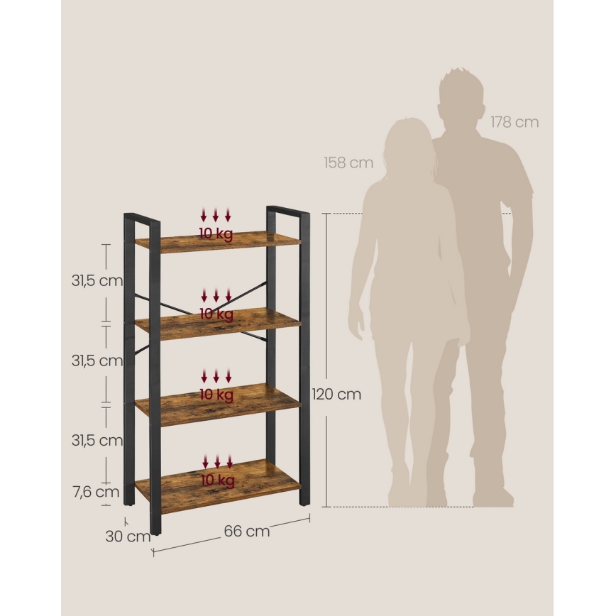 Bücherregal NAVARO braun/schwarz