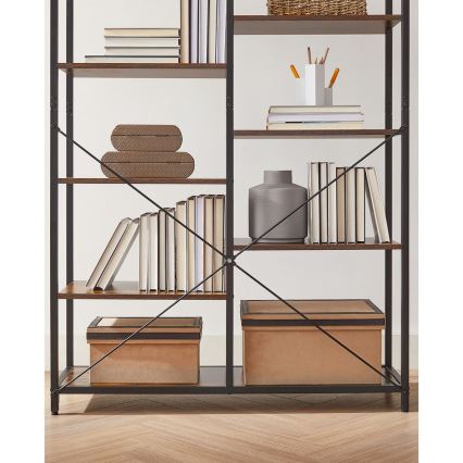 Bücherregal NAVARO braun/schwarz