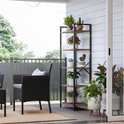 Bücherregal NAVARO Braun/Schwarz