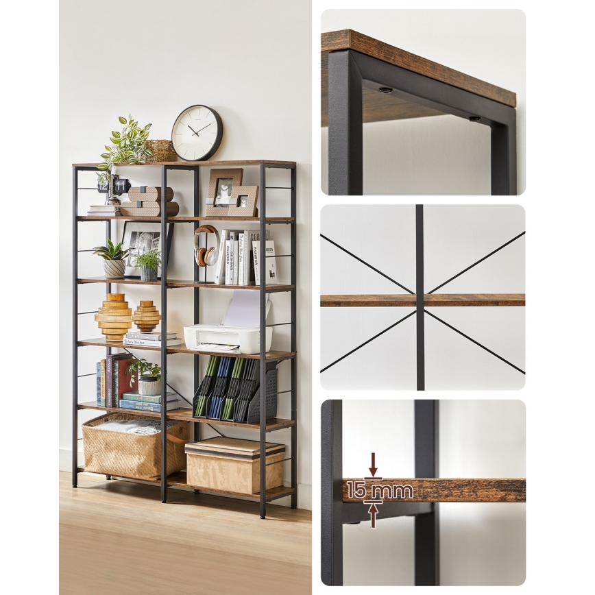 Bücherregal NAVARO braun/schwarz