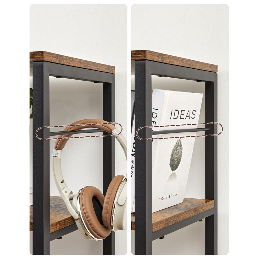 Bücherregal NAVARO braun/schwarz