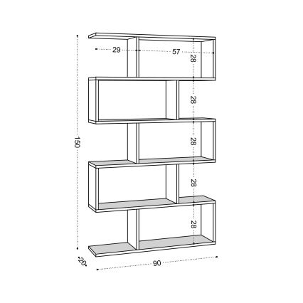 Bücherregal NILUFER 156x90 cm braun