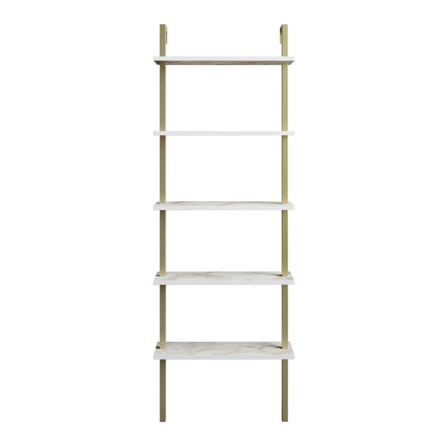 Bücherregal PIANTE 174x60 cm golden/weiß