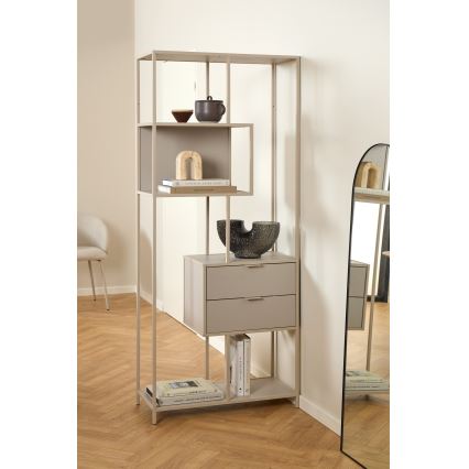 Bücherregal SARON 77x185 cm grau