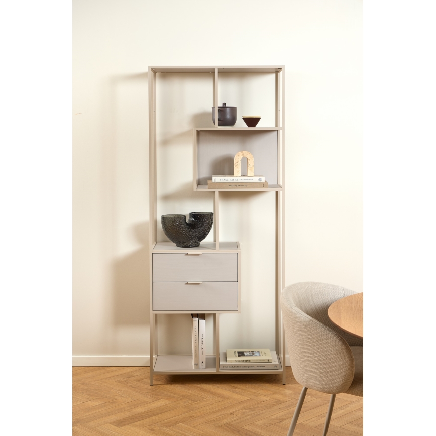 Bücherregal SARON 77x185 cm grau