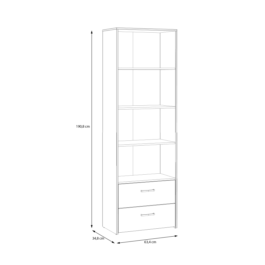 Bücherregal URO Artisan-Eiche/Weiß