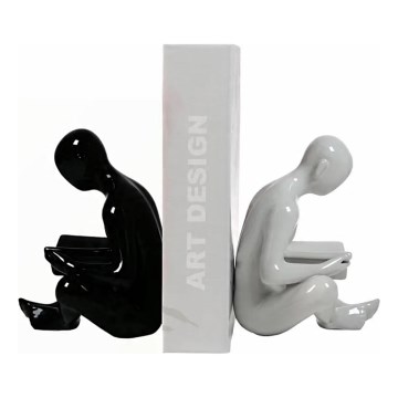 Buchstütze 17,5x13x14 cm schwarz/weiß