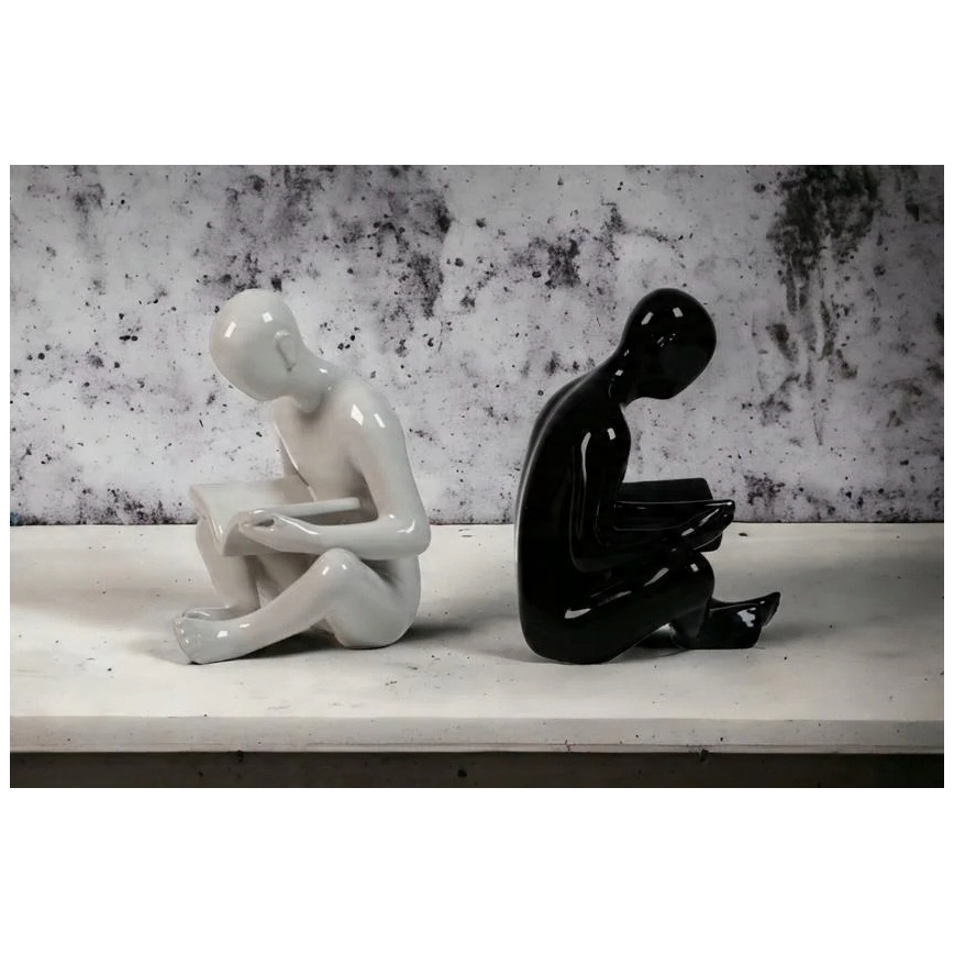 Buchstütze 17,5x13x14 cm schwarz/weiß