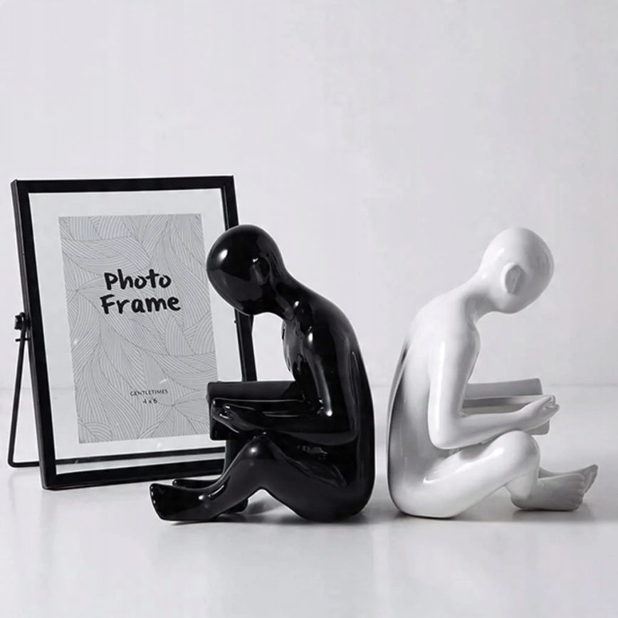 Buchstütze 17,5x13x14 cm schwarz/weiß