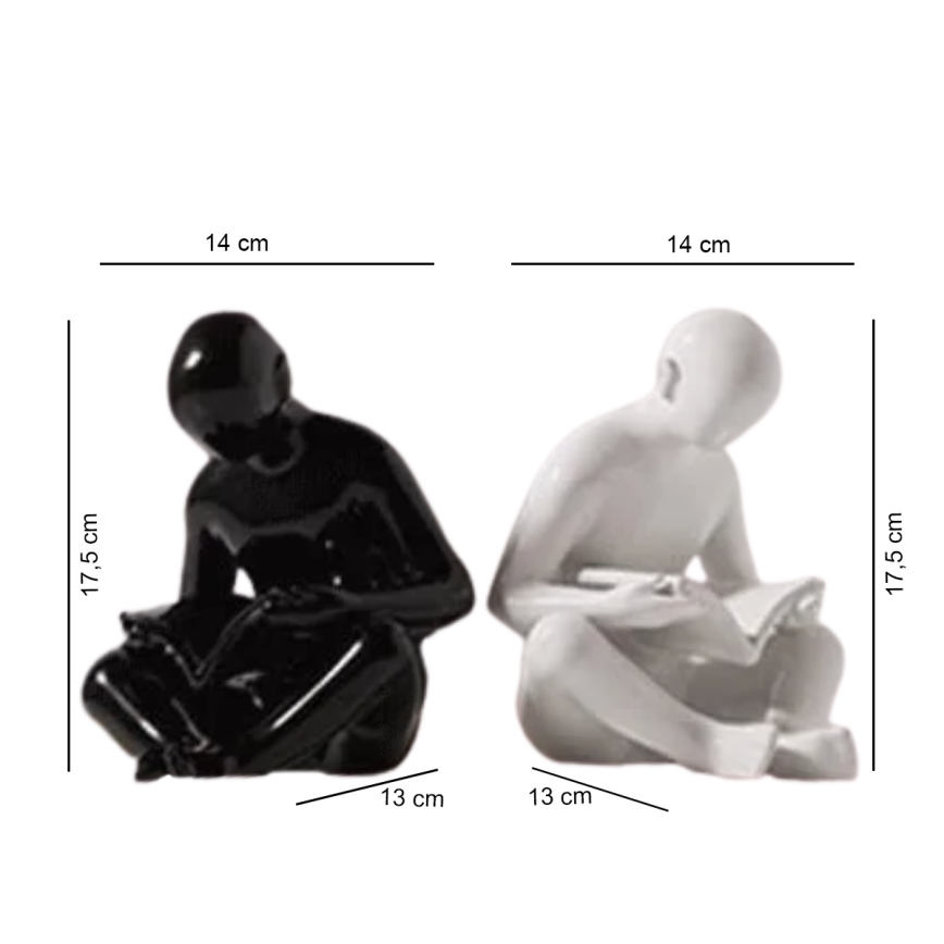 Buchstütze 17,5x13x14 cm schwarz/weiß