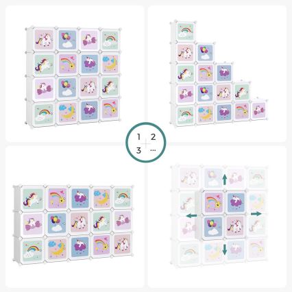 Modulare Kinderschrank mit Aufbewahrungsboxen ANET, bunt